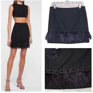 Michael Michael Kors womens NEW Ostrich feather trim mini skirt